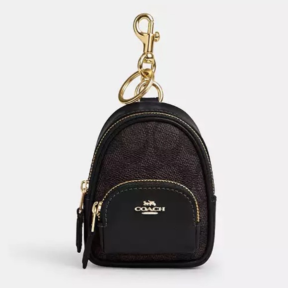 🚨SOLD🚨Coach Brown and Black Mini Backpack Keychain - Picture 8 of 11